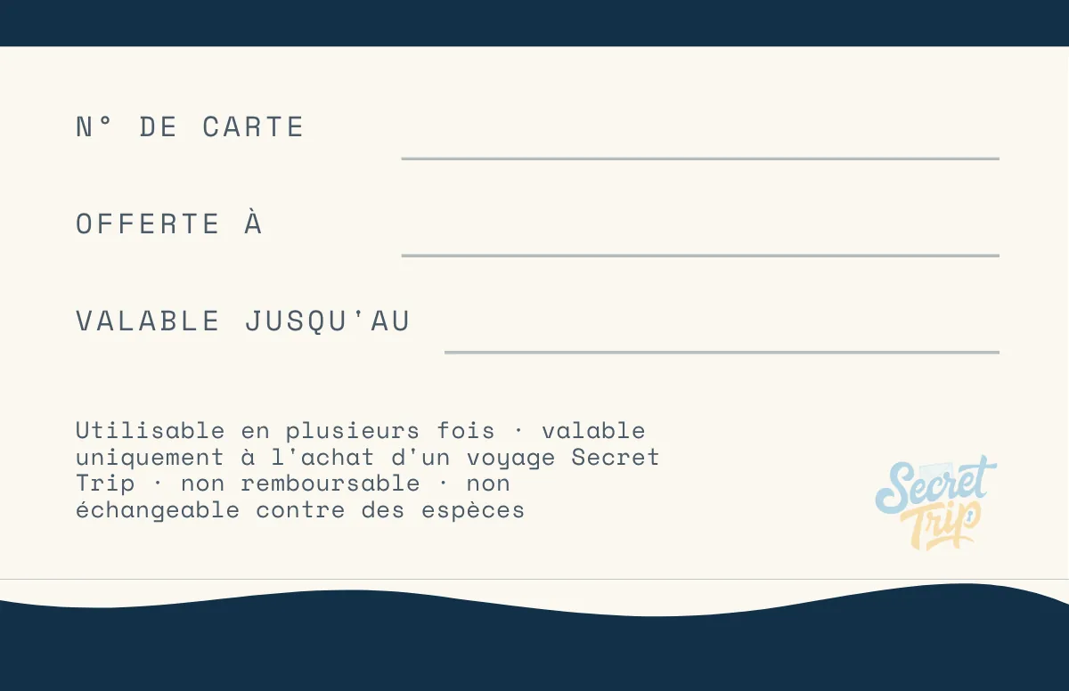 Carte cadeau Secret Trip, verso